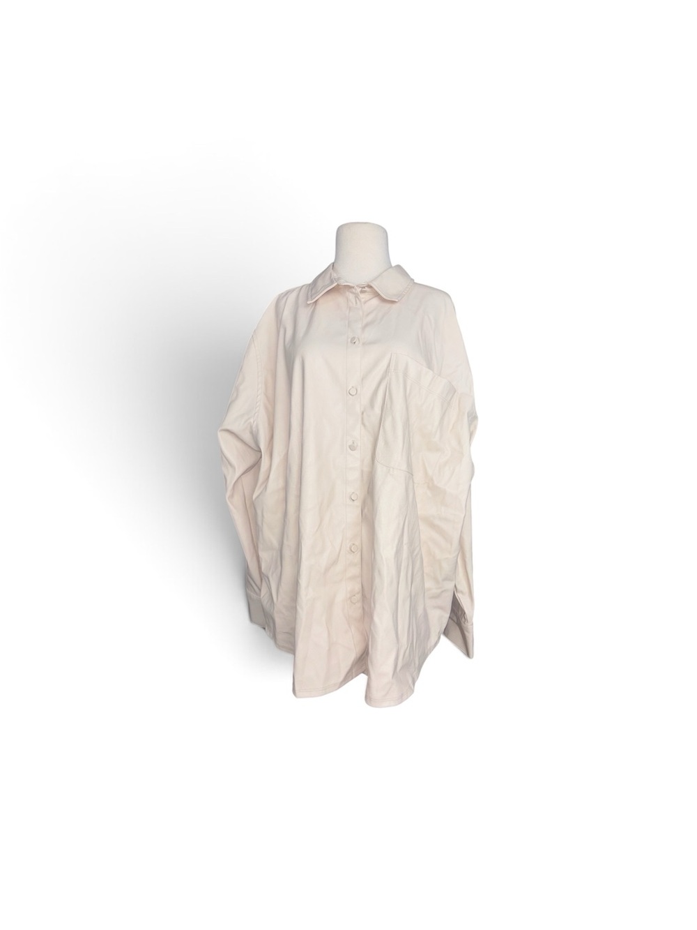 a new day Cream Button-Down Oversized Women's Shirt